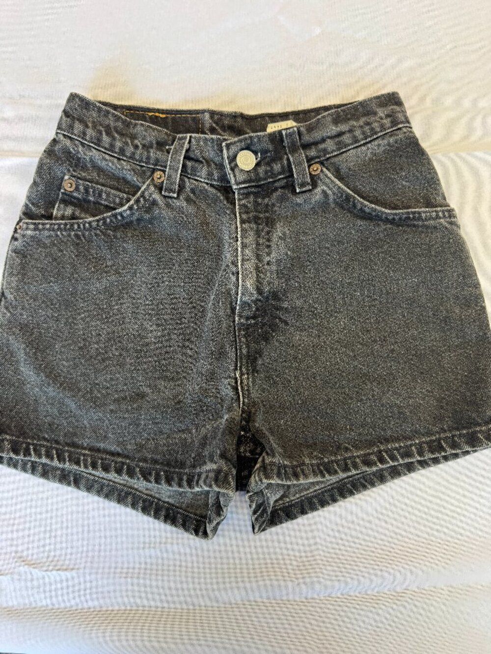 Levi's Vintage Orange Tab Black Denim Shorts Slim Fit Size 3